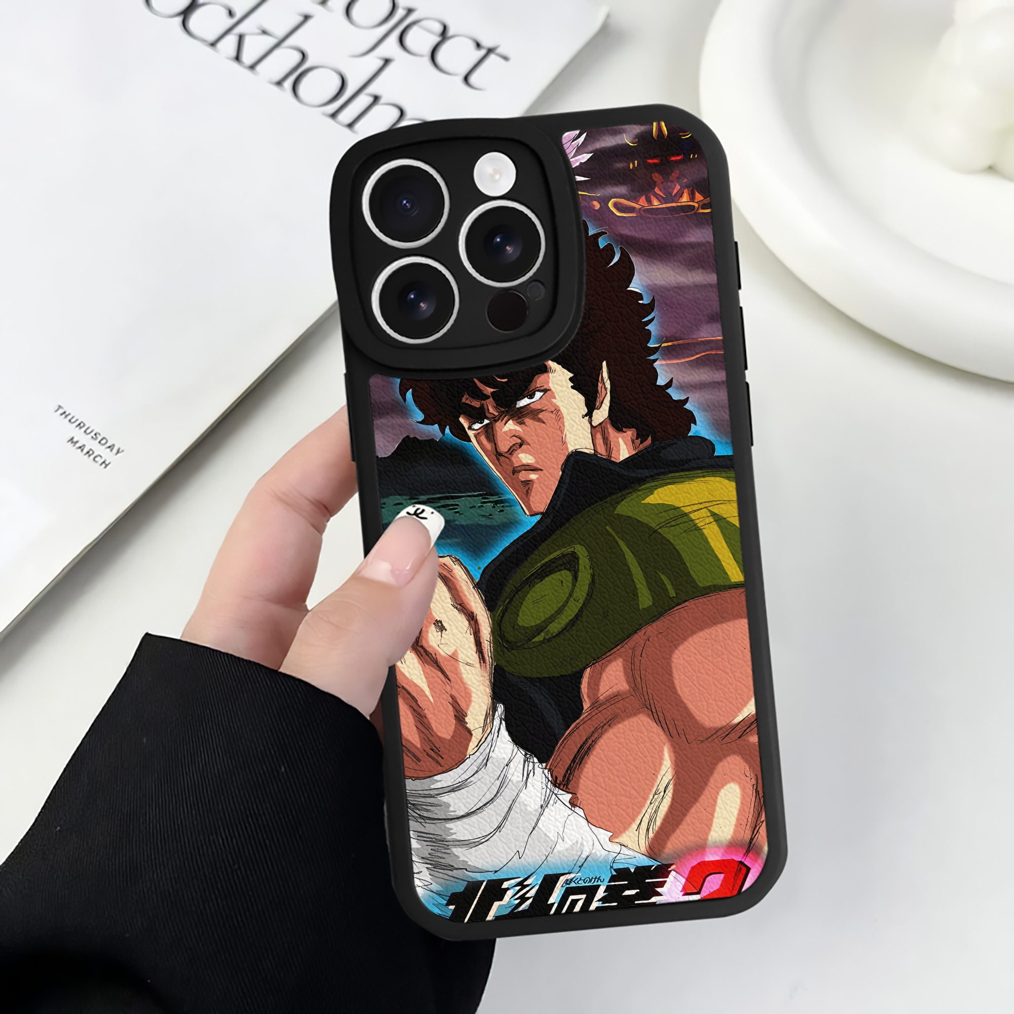 （画像用） 北斗の拳 Fist of the North Star 【iPhone 16シリーズ対応】シリコンスマホケース（レザー調） 材質：シリコン